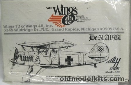 Vac Wings 1/48 Heinkel He-51, VW485 plastic model kit